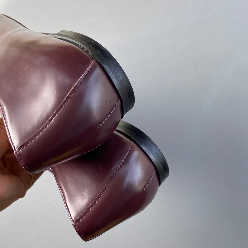 French Connection Burgundy flat shoes with laces - Picture 6 of 9